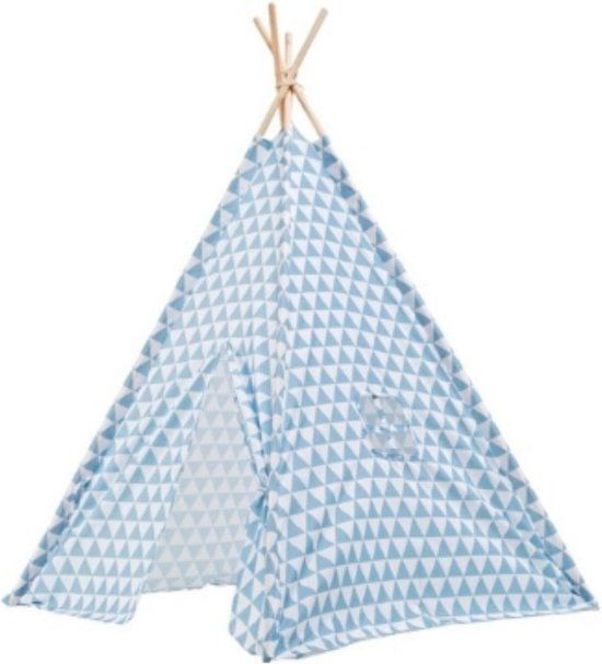 Luxe Tipi Tent TRIANGL blauw - 120 x 120 x 150 cm - wigwam speeltent - tipi tent kinderen - jongens en meisjes - speelgoed