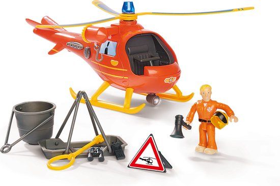 Simba Brandweerman Sam Helicopter Wallaby incl. Figuur - Rood