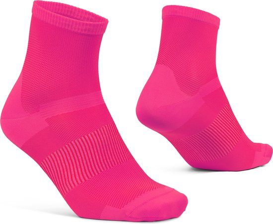 GripGrab Airflow Lightweight Zomer Fietssokken - Roze Hi-Vis - Maat XS (35-38)
