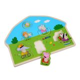 Barbo Peppa Pig Wooden Peg Puzzle - Play