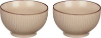 Vivalto Artesania Cerd Vivalto Kommetjes/serveer schaaltjes/soepkommen - 2x - Mistique - Keramiek - Beige - Rond - D14 x H8 cm