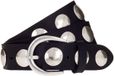 b.belt Leren riem Luna Silver Leather Belt W100 Black zwart