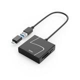 Hama 00200148 Geheugenkaartlezer USB 3.2 Gen 1 Type-A/Type-C Zwart