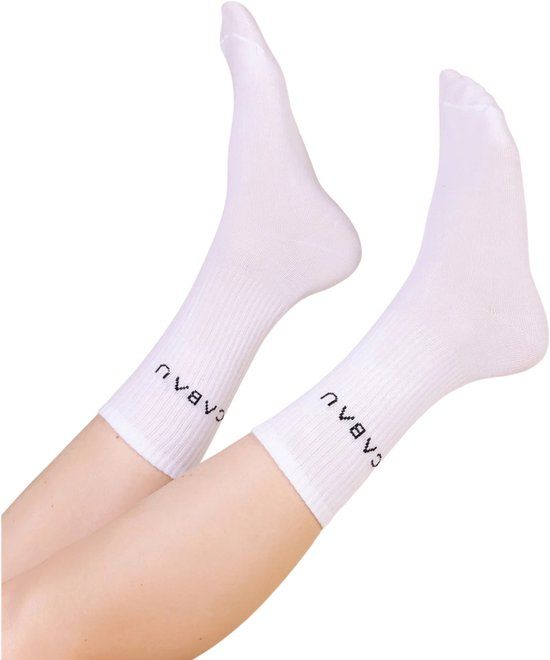 Cabau Lifestyle Cabau – Bloom Socks 3-Pack – Witte Geribbelde Sportsokken Vrouwen – Maat 39-41