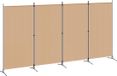 vidaXL - 4-Panel Room Divider - Beige - 346 x 180 cm - Fabric