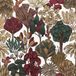 ARCHITECTS PAPER DOODLE DESIGN BOMEN BEHANG | Retro - groen rood wit beige - "Architects Paper" A.S. Création Floral Impression