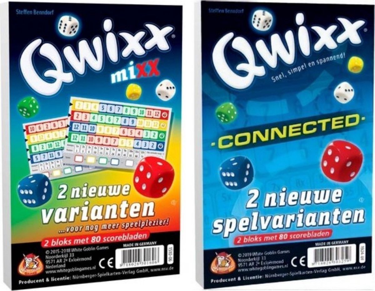 White Goblin Games Spellenbundel - 2 stuks - Dobbelspel - Qwixx Mixx & Qwixx Connected