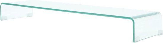 vidaXL TV-meubel/monitorverhoger transparant 100x30x13 cm glas