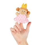 SIGIKID 43006 Fingerpop prinses, pluche pop om op de vingers te steken, rollenspel, verhalen vertellen, spelen, voor kinderen vanaf 6 maanden, prinses/roze, 10 cm