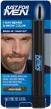 Just for Men 1-dag-baard- en wenkbrauwverf, baard en wenkbrauwen mannen, tijdelijke kleur, voor een voller, goed gedefinieerd uiterlijk, tot 30 toepassingen, kleur middenbruin