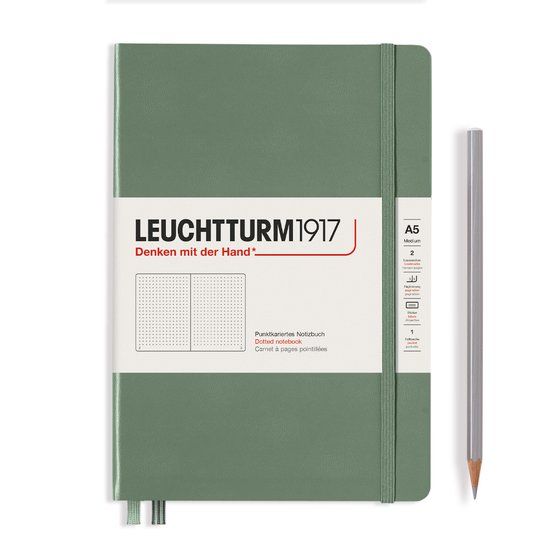 Leuchtturm1917 A5 Dotted Notebook - Olive - 251 Pages