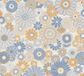 A.S. Création Retro Chic Vliesbehang Bloemen Blauw Oranje Grijs Crème Beige 53cm x 8.5m