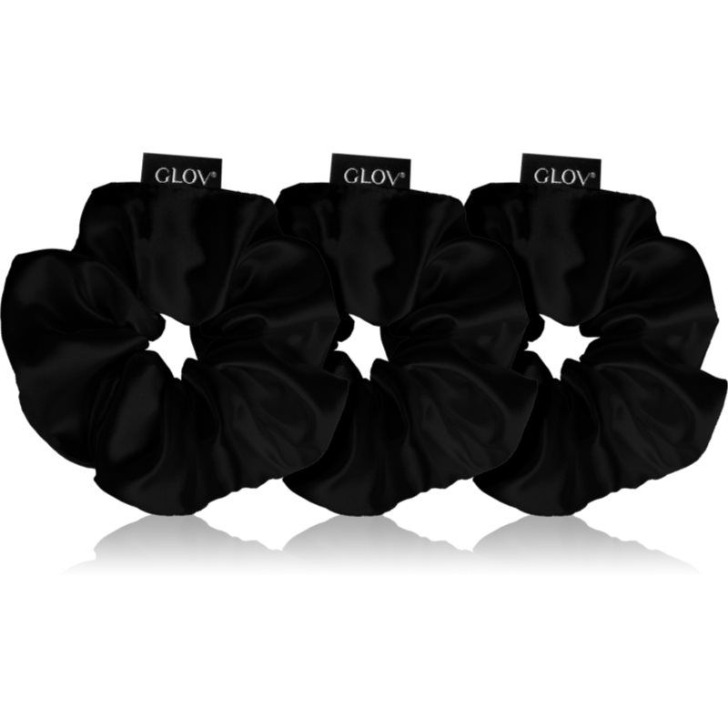 Glov Trio Satin Hair Scrunchies In Black