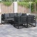 Prolenta Maison Exclusive - Tuinset met 6 zitplaatsen, zwarte stalen uitvoering