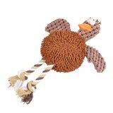 Pluche speelgoed eend met touw polyester geluid 28 x 10 cm, bruin