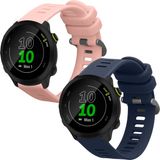 kwmobile 2x horlogebandjes geschikt voor Garmin Forerunner 55 / Forerunner 165 / 245 / 645 / 570 42mm bandje - Smartwatch bandjes van TPU - Activity tracker horloge band in donkerblauw / oudroze