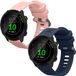 kwmobile 2x bracelets de montre pour Garmin Forerunner 55 / Forerunner 165 / 245 / 645 / 570 42mm bracelet - Bracelets de montre connectée en TPU - Bracelet de montre d'activité tracker en bleu foncé / vieux rose