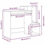 vidaXL Bureau Artisan Eikenhout 106 x 41 x 88.5 cm