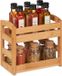 Merkloos Relaxdays kruidenrek bamboe, 2 etages, staand, 23 x 25,5 x 15,5 cm
