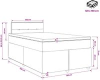 vidaXL Boxspringbed met matras, lichtgrijs, 120 x 190 cm, fluweel