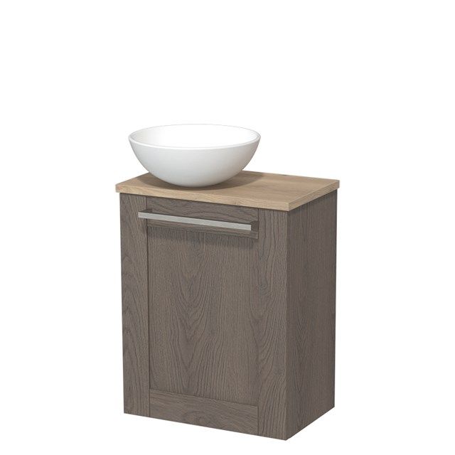 Maxaro Modulo Toiletmeubel 41cm - Donkerbruin Eiken Kader / Lichtbruin Eiken Blad