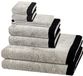 Cawö Lifestyle Splash Handdoekenset 8-delig Platina/Zwart Katoen