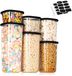 Unyqoos® Set de six récipients de conservation alimentaire avec couvercles hermétiques et conception empilable