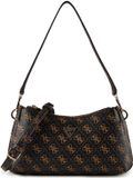 GUESS schoudertas Noelle II 3 Comp Shoulder Xbody Brown Logo donkerbruin