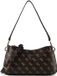GUESS schoudertas Noelle II 3 Comp Shoulder Xbody Brown Logo donkerbruin