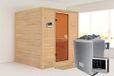 Karibu Mojave Sauna Porte en verre bronze Poêle 9 kW Commande externe