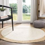 Safavieh Natural Fiber Collection NF801A Rond tapijt van hoogwaardig jute, handgemaakt, voor entree, woonkamer, slaapkamer, keuken, 3 x 3 m
