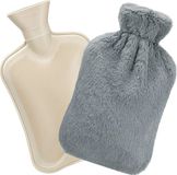 Homealexa Bouillotte à eau chaude avec housse douce, 2 litres, caoutchouc naturel premium, certifié, sûr et durable