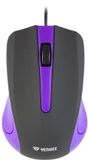 YENKEE YMS 1015PE Optische USB-muis, 1000 DPI, 3 knoppen, 1.25m kabel, Zwart/Paars