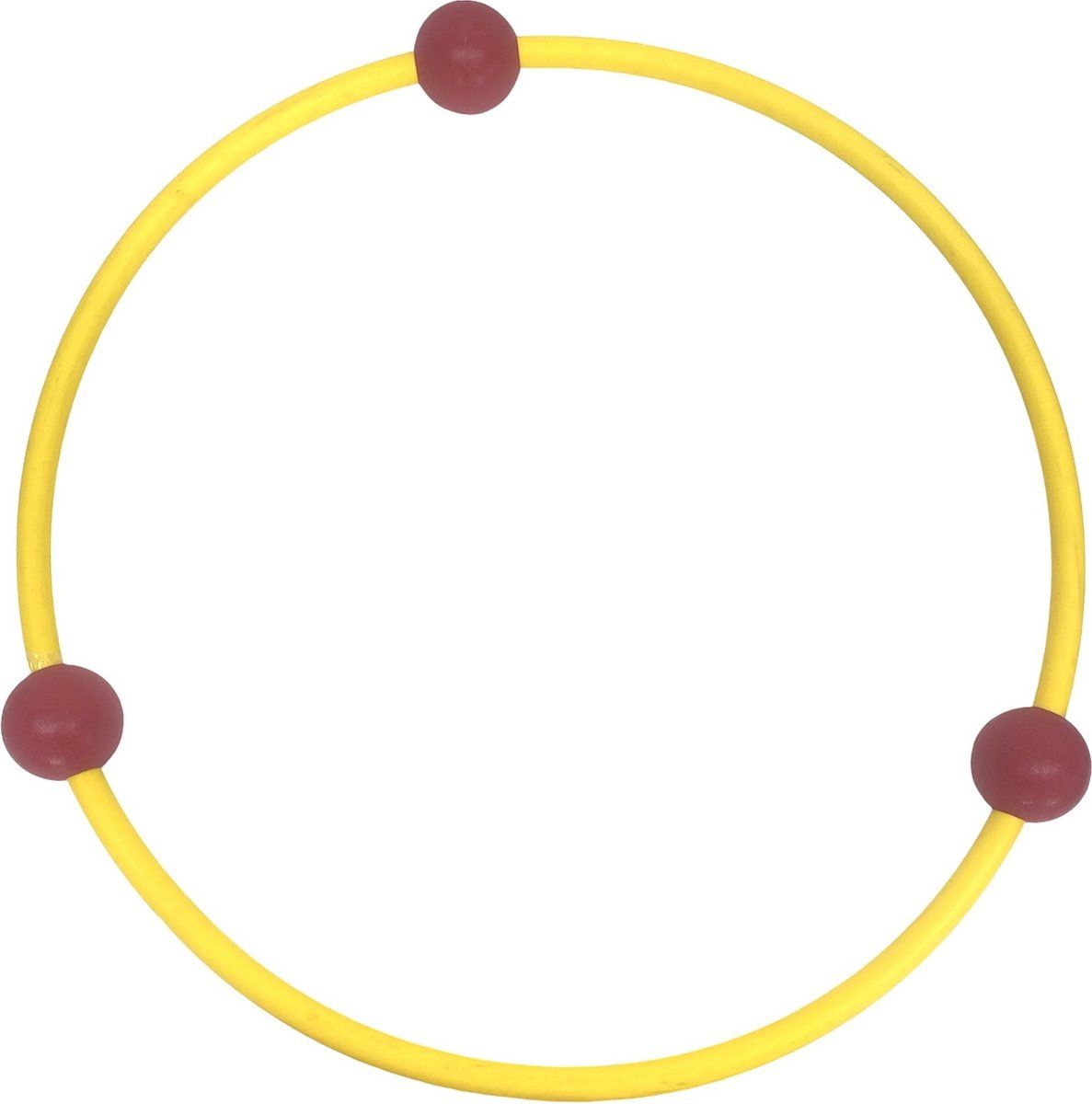Trainingshoepel/Loophoepel Plastic Geel met 3 Ballen 60 cm