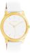 OOZOO Timepieces - Goudkleurig dames polshorloge met witte leren band - C11136