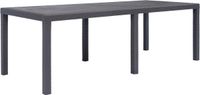 vidaXL Tuintafel 220x90x72 cm rattan-look kunststof bruin