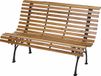banc de jardin 2 places - 122cm - brun clair