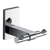 Gedy G-Singapur dubbele kleerhanger, verchroomd, afmetingen 6 x 7,5 x 6,6 cm, handdoekhouder van roestvrij staal en crmall, 10 jaar garantie, R&E-design, uniek design