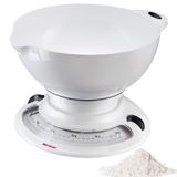 Westmark Keukenweegschaal met Kom - Set voor het wegen van ingrediënten voor bakken of koken, Stapelbaar, Mengkom 2,3 liter, Weegschaal wit
