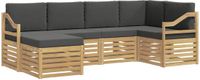 vidaXL Hoek loungeset 5 zitplaatsen Polyester Wit en antracietkleurig