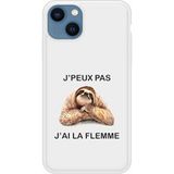 Apple Siliconen hoesje compatibel met iPhone 13 Ik kan het niet, ik ben lui