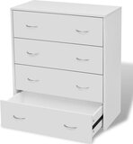 vidaXL Dressoir met 4 lades - 60x30.5x71 cm - Wit
