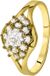 Lucardi Dames Ring met zirkonia - Ring - Cadeau - 14 Karaat Goud - Geelgoud