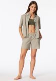 SCHIESSER Pyjama ' Selected Premium ' beige / olijfgroen / offwhite