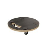 Amig - Rolbaar laadplatform - Rond rolplatform - 4 antislipmatten - Ø30 cm - Max. belasting: 100 kg - 4 wielen: 2 met remmen - Multiplex - FSC-gecertificeerd - Zwart