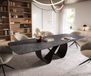 Table à manger extensible Edge Boot 240-300x120 cm Céramique Laminam® Nero Greco Anthracite Noir Métal Infini