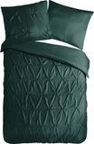 Pure Housse de couette Luxe Stiksel Plooien Donkergroen 140x200/220 cm Microvezel