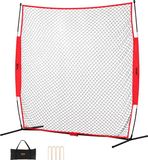 VEVOR Barricade Backstop Net, 93.7" x 42" x 84" Balsportbarrièrenet, Draagbare Oefenapparatuur met Draagtas, Beschermend Scherm voor Honkbal, Softbal, Lacrosse, Voetbal, Hockeytraining