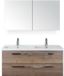 BES LED Seville Badmeubelset 120 cm - 2 Laden Tabacco - Wastafel Djazz Dubbel met Spiegelkast