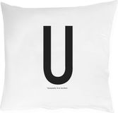 Design Letters Kussensloop 70 x 50 cm met letter U - Wit